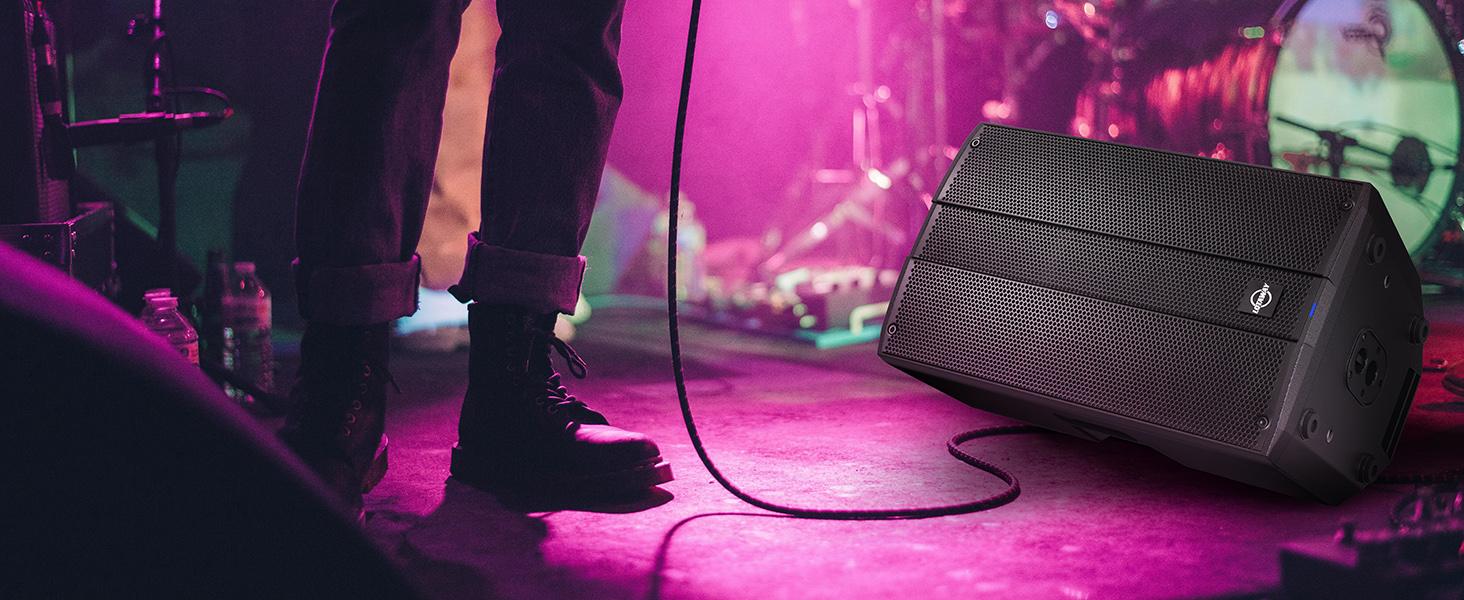 LOTAWAY PCH-15 2000W Powered Bluetooth PA Speaker, True 3-Way Active ...