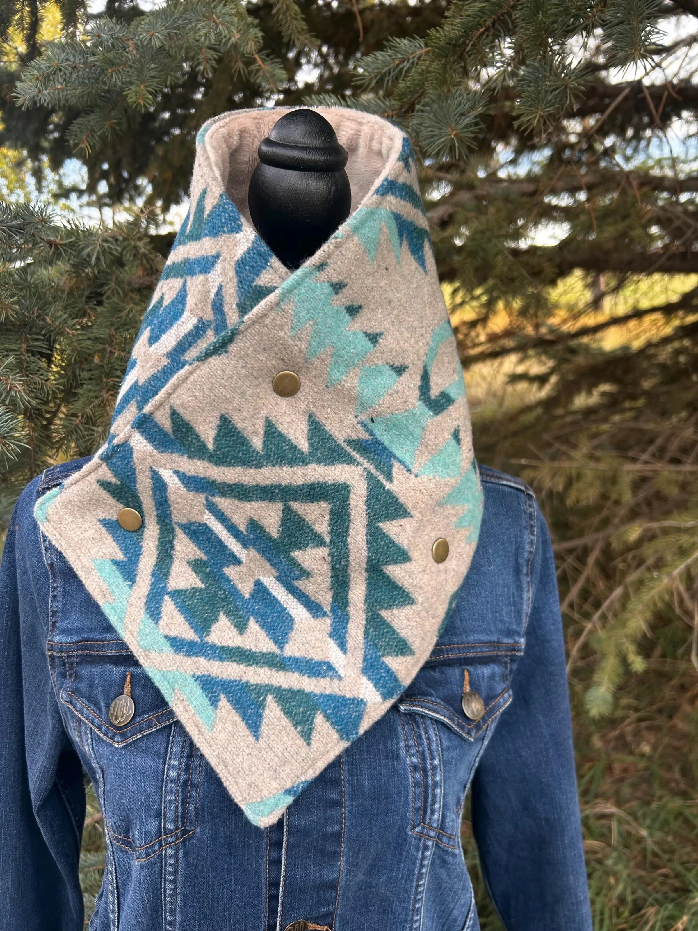 Western Wool Cowl Neck Warmer Rustic Style Cowboy Bandana Winter Accessory Ranch Wear Traditional Wildrag Collar Scarf Outdoor Neckwear