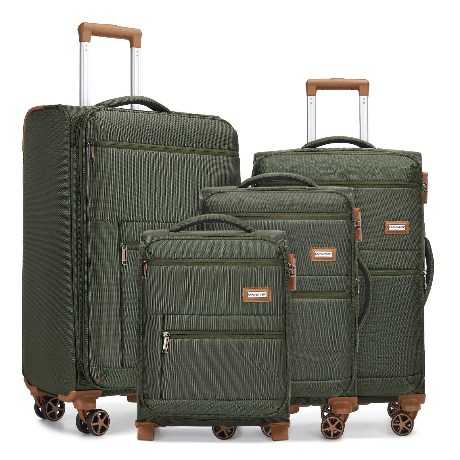 Multi Compartment 4 Piece Expandable Luggage Collection with New Silent Spinner Wheels TSA Locks(16in 20in 24in 28in)