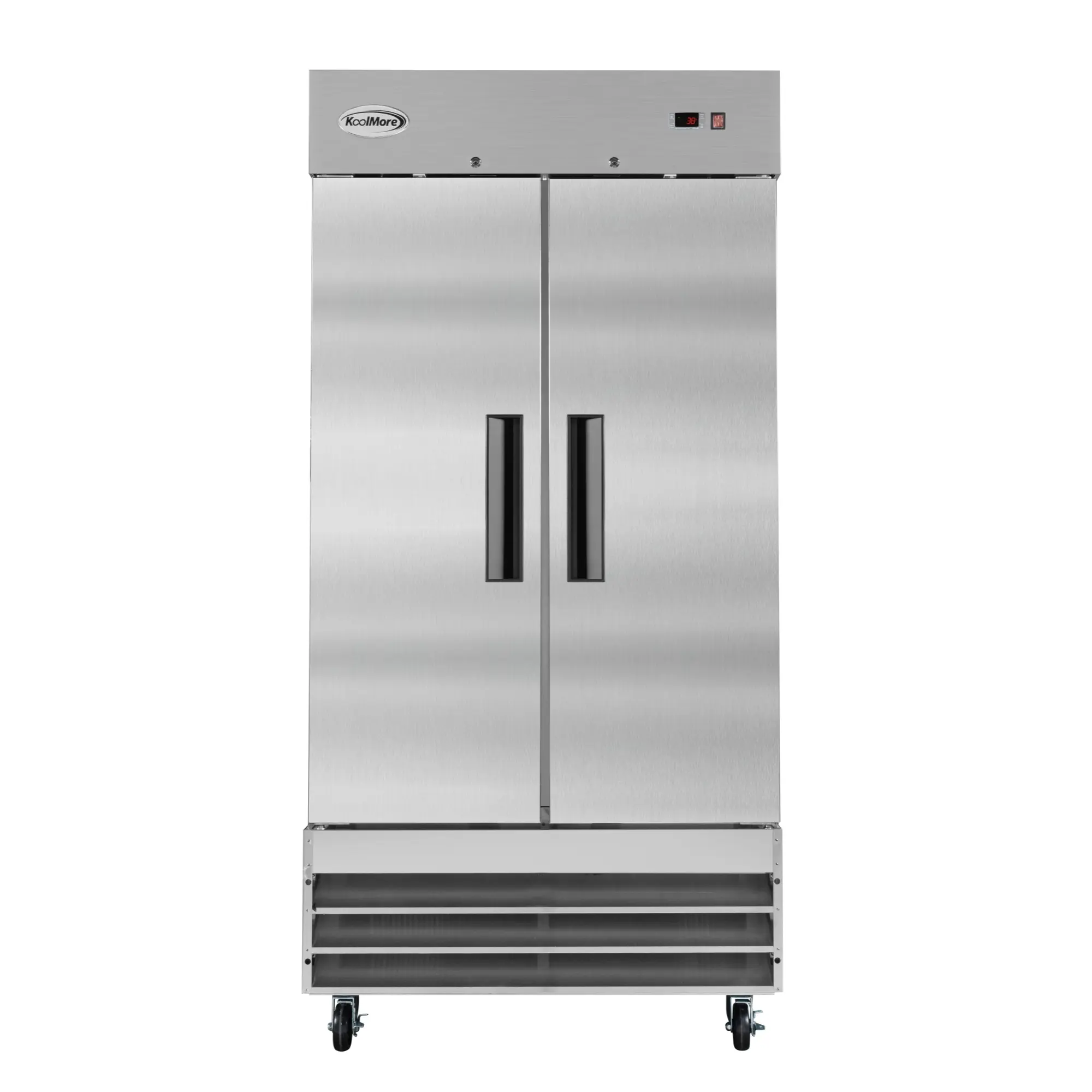 39 in. Commercial Stainless Steel 2-Door Reach-In Freezer, 30 cu. ft. RIF-2D-SS35C