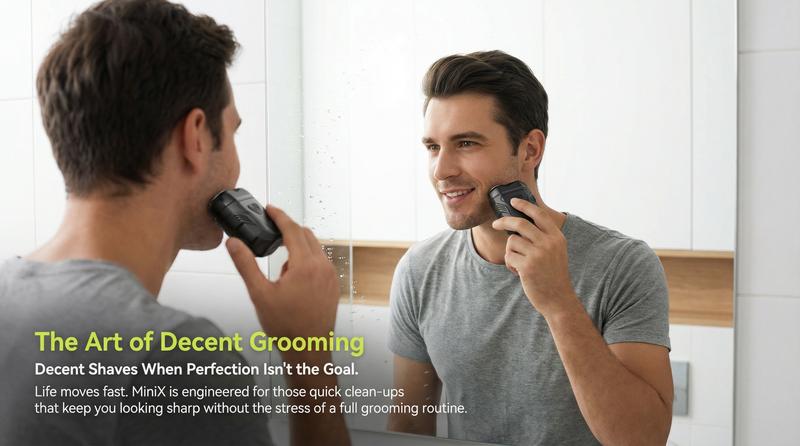 Enchen MINIX Premium Portable Electric Shaver for Men – Compact Foil Shaver with Dual Flex Heads, Fast Clean Shave, Waterproof & Rechargeable, A Perfect Valentine’s Day Gift for Him, 2/3 card-size