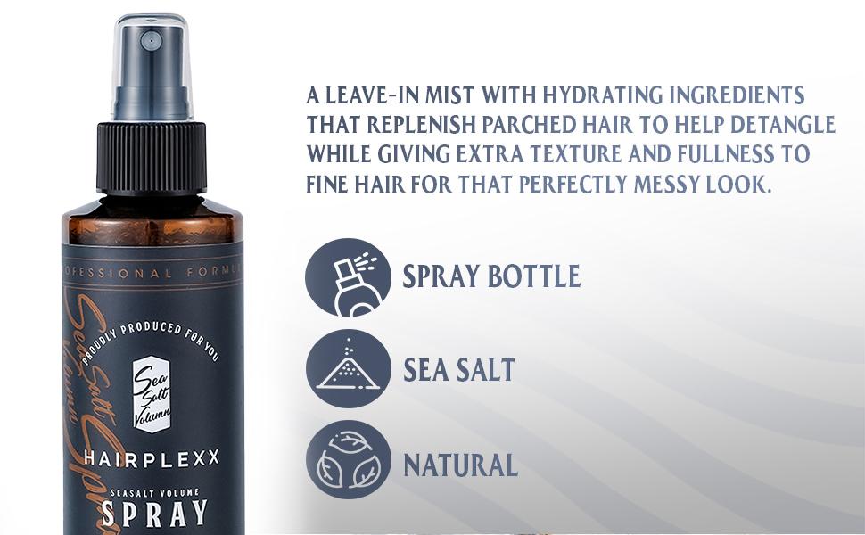 HAIRPLEXX Sea Salt Volume Hair Spray (2 pcs) for Natural Thick and Volumizing Hair Look with Matte Finish, Paraben Free 6.7 fl oz