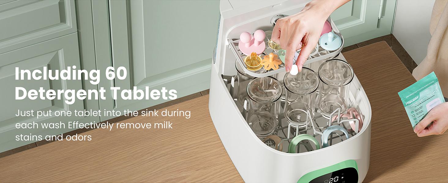 Baby Bottle Washer,Sterilizer And Dryer,Effortless All-in-One Cleaning Mashine,Large Capacity for Bottles,Pump Parts & Baby Essentials, Free Your Hands And Save Time