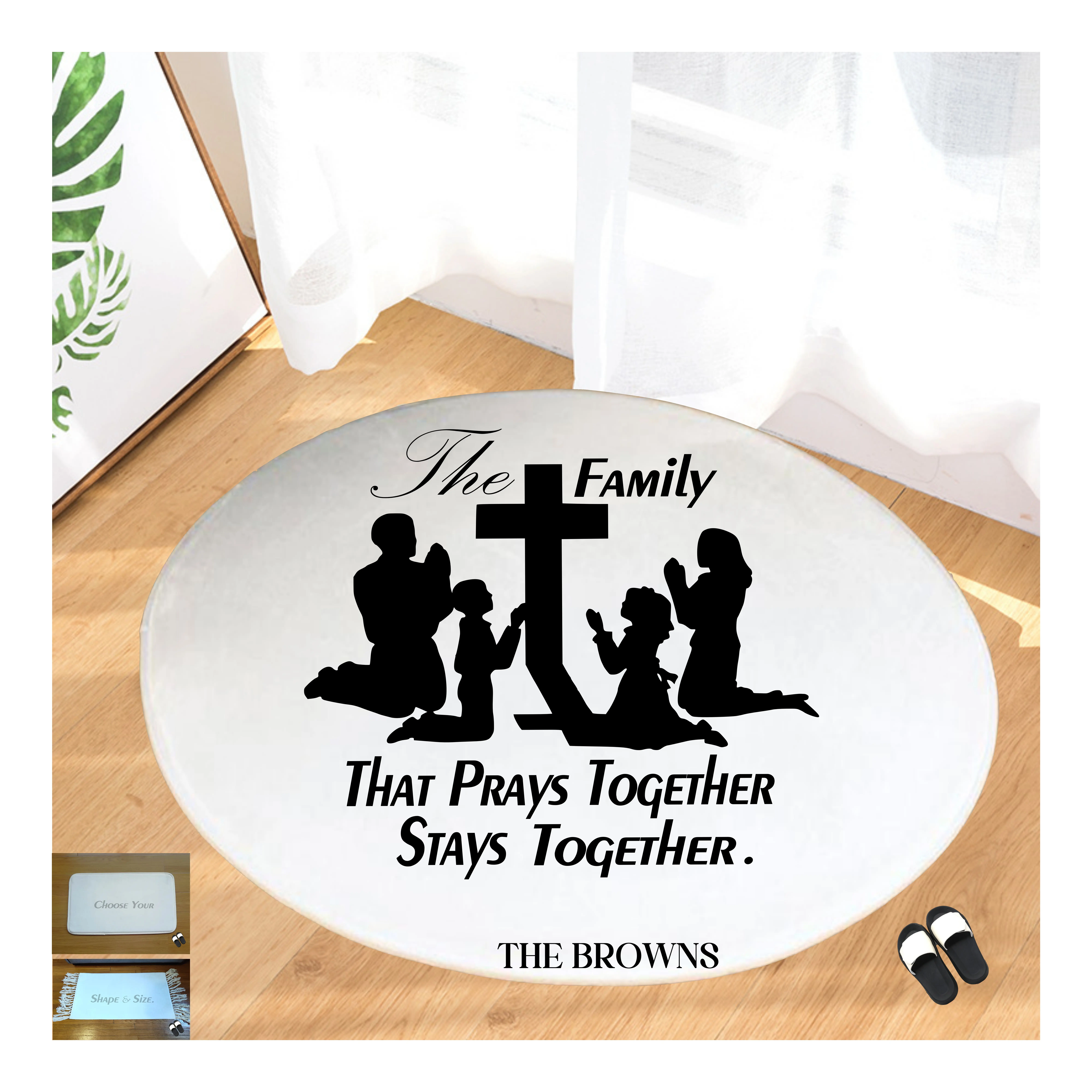 Customized Prayer Mat with Bible Verse & Your Name, Anti-Skid Base, Bedside Comfort Gift for Daily Devotion, Ideal for Family and Friends