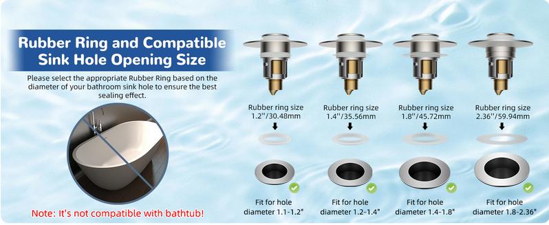 Hibbent Upgraded 3 in 1 Bathroom Sink Drain Strainer, Universal Pop Up Stopper with Removable Stainless Steel Filter Basket Hair Catcher, Sink Plug for 1.1''~2.36'' Basin, Brass Core, Brushed Nickel