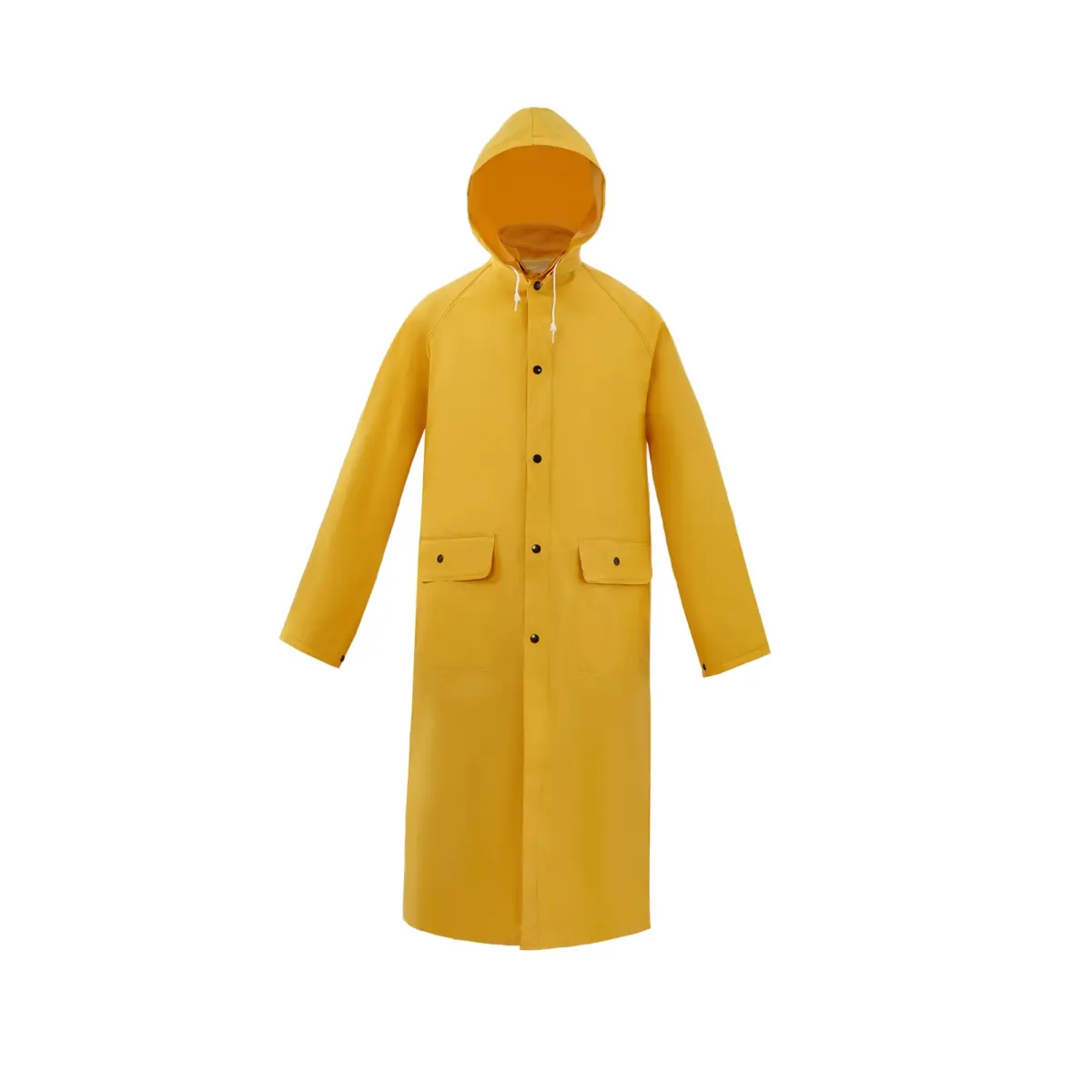 212 MAIN Unisex Heavy-Weight Rain Suit - Yellow, Extra Large, All-Seasons Rainproof Rainwear with Detachable Hood, Storm-Fly Snaps Closure, Full-Body Cover, Corduroy Fabric, Cape-Ventilated Back, 2 Flap Pockets, 3 lbs (Hooded Long Jacket Raincoats)