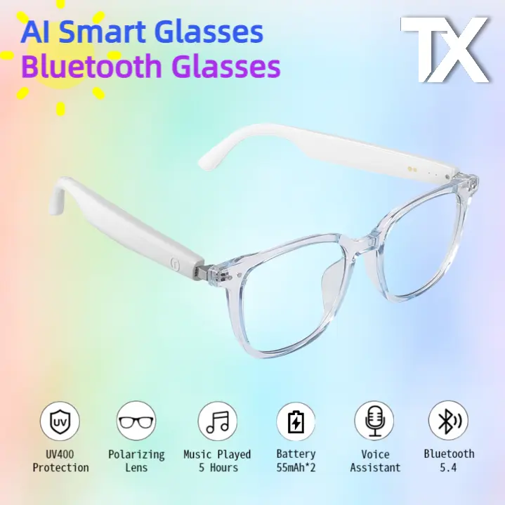AI Smart Glasses with Language Translation, Photochromic Lenses, HD Sound and Voice Calls，Open-Ear Bluetooth Audio Glasses with Mic & Speakers, Hands-Free Smart Eyewear for Men & Women, Travel, Business, Calls,Wearable & Holiday Gift