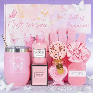 Rose Spa Gift Set for Her, 9pc Relaxation Collection for Valentine's Day & Birthday Gifts for Women, Mom, Wife, Girlfriend, Sister or Best Friend