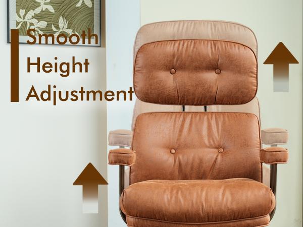 【Jumpstart Sale】Ovios Oversized Home Office Chair, Extra-Wide Seat, Built for Big & Tall Comfort, Mid-Century Modern Faux Leather Chairs with Thickened Cushions, Comfy High Back Swivel Rolling Executive Computer Armchair
