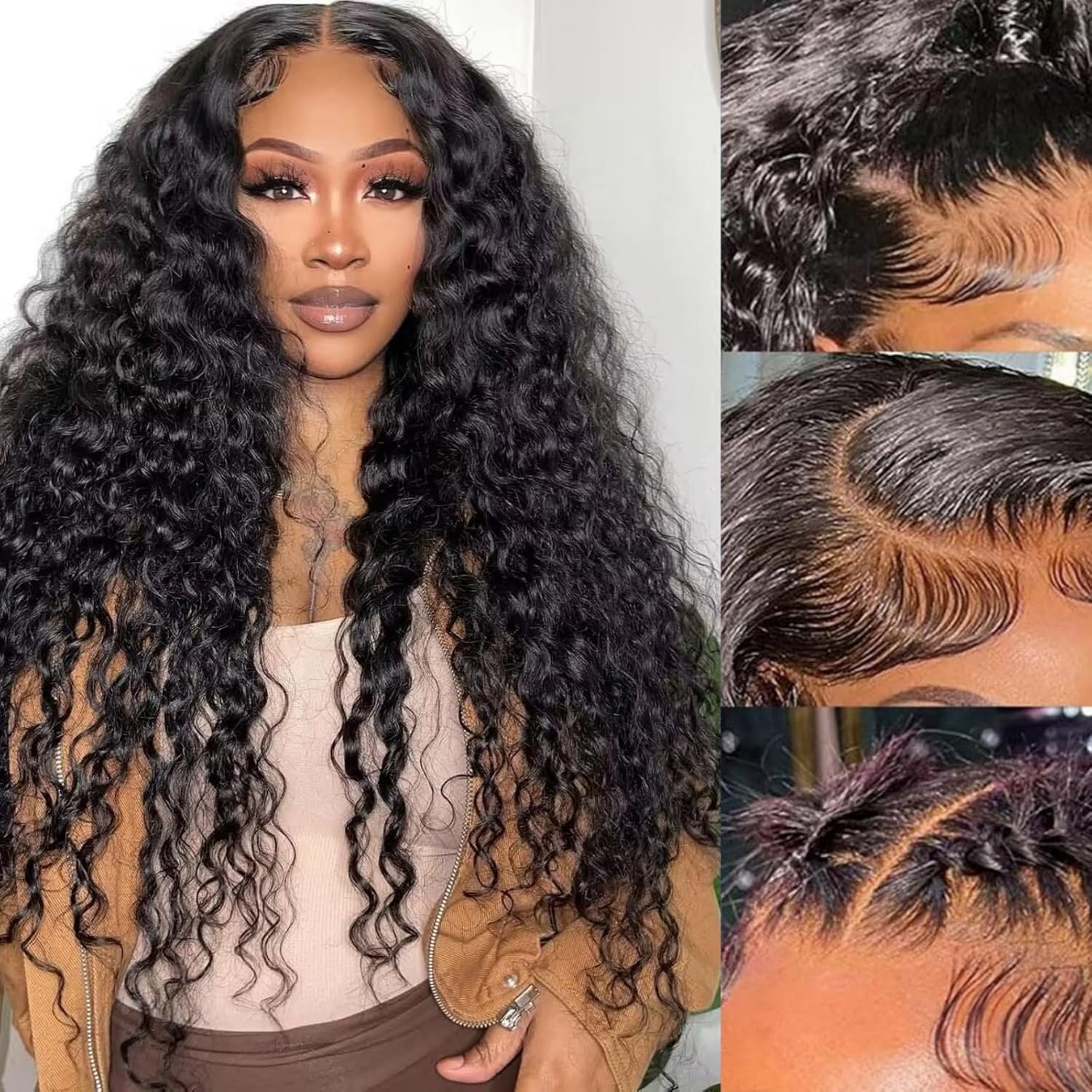 NEW 13x4 Deep Wave HD Lace Front Wigs Human HairNatural Black 180 Density 13x4 HD Ombre Honey BlondeDeep Wave Human Hair Wigs with Baby Hair