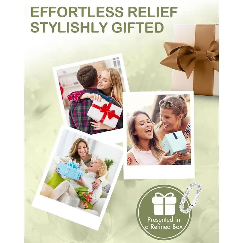 Pure Copper Bracelets for Women 3500 Gauss Magnetic Force Sparkling Cubic Zirconia Adjustable Stretchable Fashionable Layered Design for Outdoor Leisure