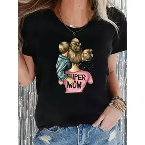 Casual Short Sleeve Mom TShirt for Everyday Wear