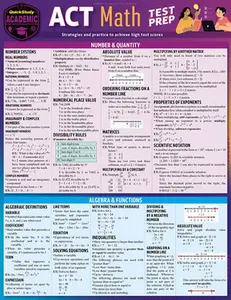 ACT Math Test Prep: A Quickstudy Laminated Reference Guide -- Stephen Reiss, Poster