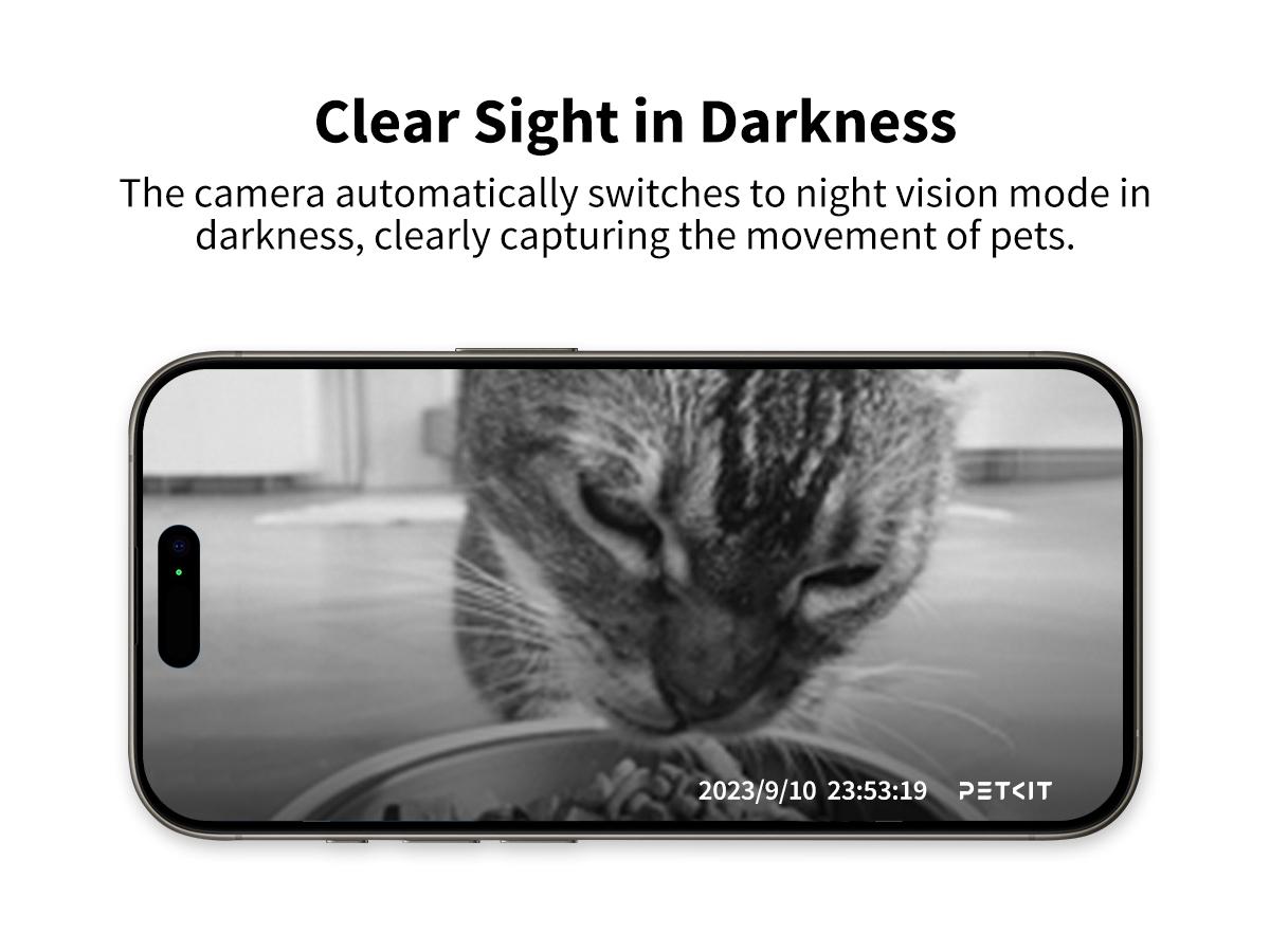 PETKIT YumShare Solo Smart Automatic Pet Feeder with Camera, White, 1080P HD Video, Night Vision, and 2-Way Audio, WiFi Cat Dog Dry Food Dispenser with Non-Stick Food Bowl and Smart App Control bowl/dish