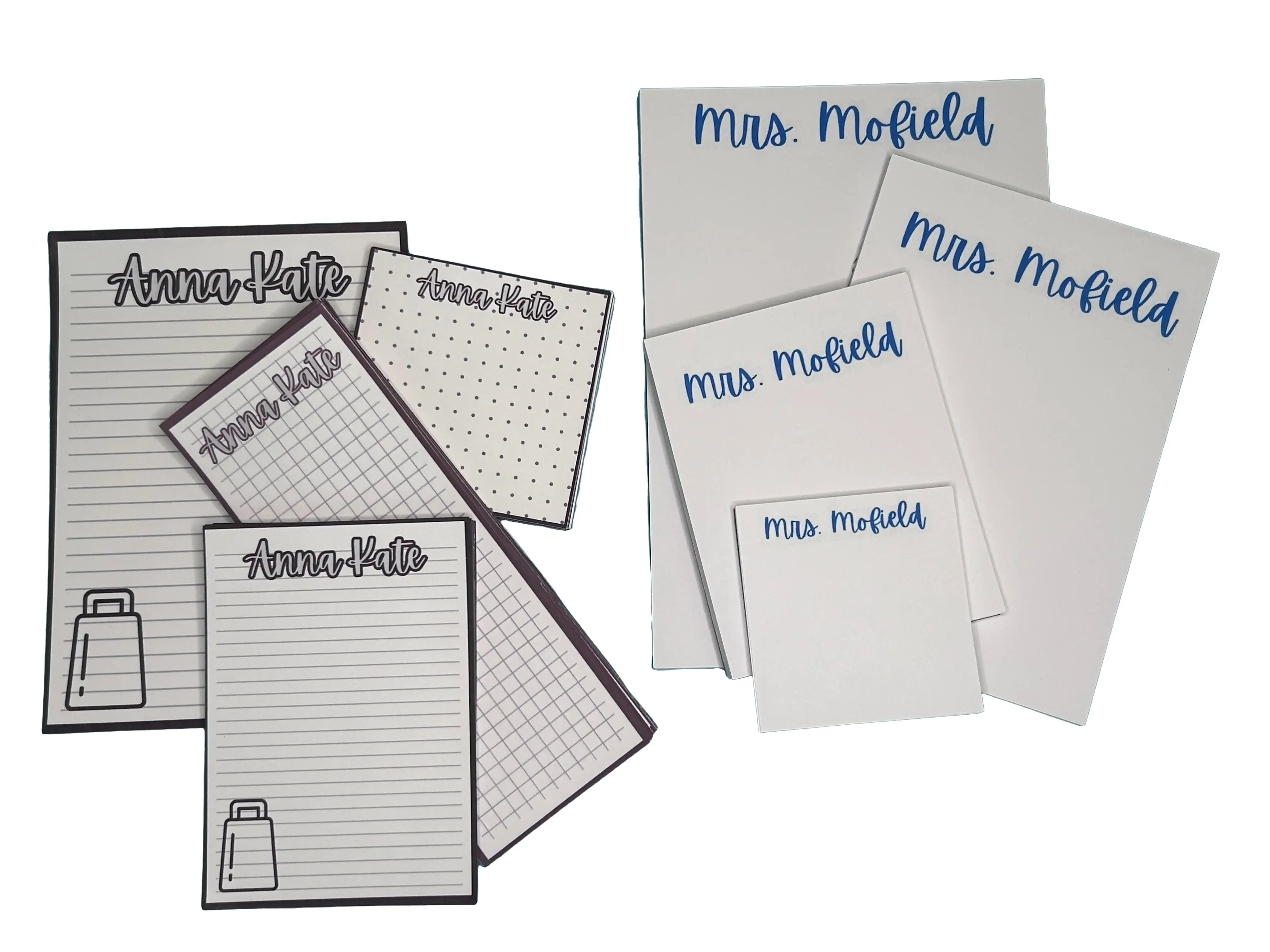 Personalized Notepads - Custom Writing Pads with Names for Personal Use - Versatile Notebooks for Jotting Down Notes & Ideas - No Warranty Included