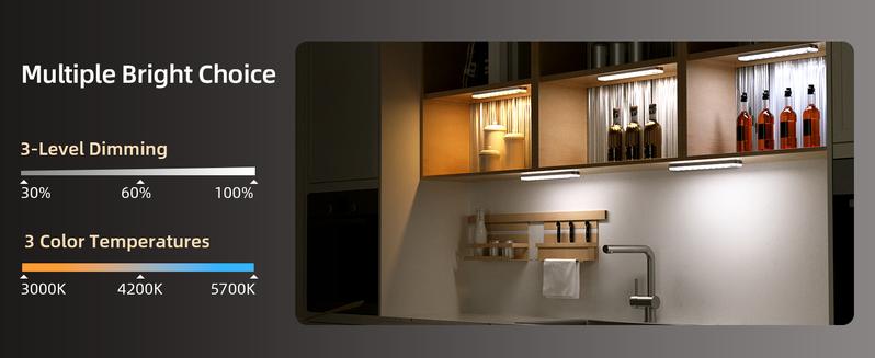 EZVALO 62 LED Under Cabinet Lights with Charging Station, Rechargeable Motion Sensor Light Indoor, 3 Color Temps, Remote Control, Timer, Dimmable Wireless Closet Lighting for Kitchen, Wardrobe, Pantry Valentines Day Gifts