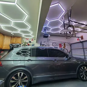 HYPERLITE offers Hexagon Garage Lights, a hexagon led lights Ceiling system designed for Grid Systems. Cool White light, ideal for Car Detailing Garages, Workshops, Basements, Barbershops，DIY Lighting Options，BackToSchool