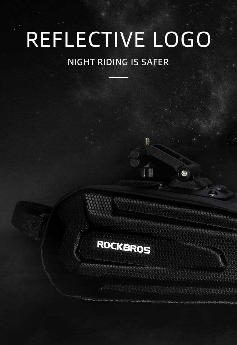 ROCKBROS Bike,Bicycle Saddle Bag Under Seat 3D Hard Shell Bike Seat Bag with Silver Reflective Strip Bike Bag for Mountain Road Bikes