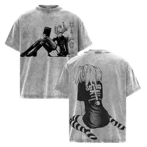 Misa Amane Death Note Vintage Washed Tee – Double Printed Oversized Heavyweight