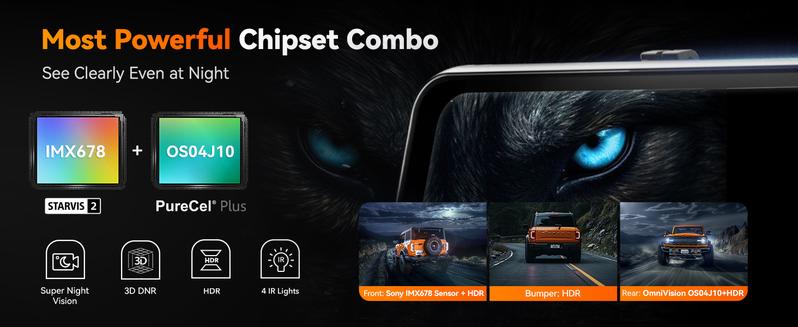 WOLFBOX G900 Tripro Bumper Version 3 4K Mirror Dash Cam with STARVIS 2 IMX678 Night Vision 5.8GHz WiFi Voice Control 256GB Card GPS Included Automotive Dashcam TikTokShopHolidayHaul