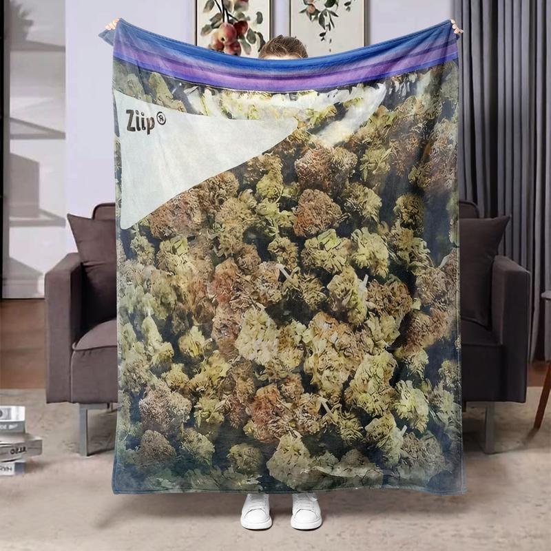 Dank Weed Theme Blanket Super Soft Flannel Blanket- Suitable For Use on Sofas, Beds, or For Travel, Gentle on The Skin, an Excellent Gift Multi-Purpose Holiday Blanket, Warm and Soft, Suitable For All Seasons