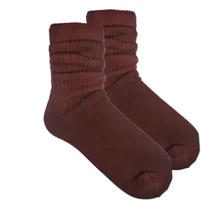 Brown Slouch Socks (Adult Medium - Women's Shoe Sizes 5-10) - Lightweight