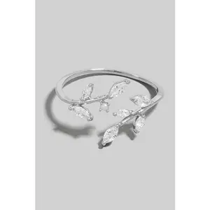 Fern Wrap Open Band Ring (Silver)