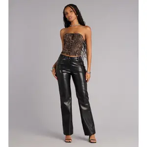 No Second Guess Faux Leather Straight Leg Pants
