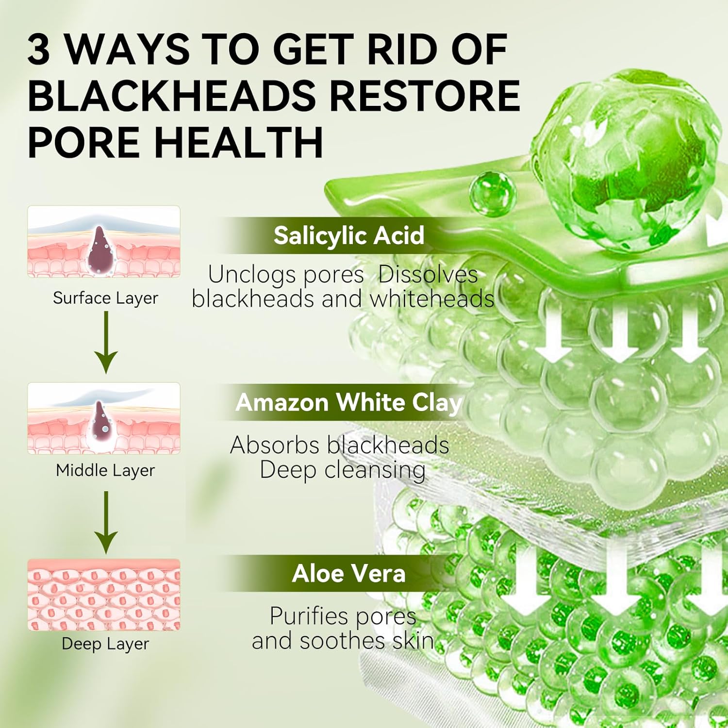 LANBENA 2.0 Blackhead Remover Nose Plants Pore Strips Deep Cleansing Peel Off Mask 60Pcs for Pore Health & Blackhead Removal with Aloe Vera & Hyaluronic Acid 30g (Updated version in circulation).