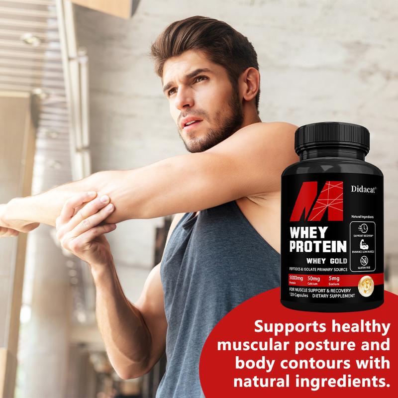 Didacat Whey Protein Health Supplement,Supports Muscle Health and Athletic Performance,120 Capsules