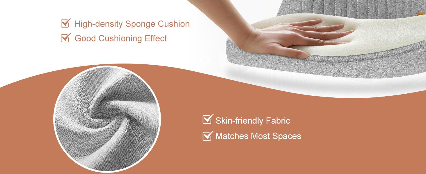 Office Chair , Modern Fabric Home Office Desk Chairs with Wheels Adjustable Swivel Task Computer Vanity Chair for Small Spaces for Christmas Gifts