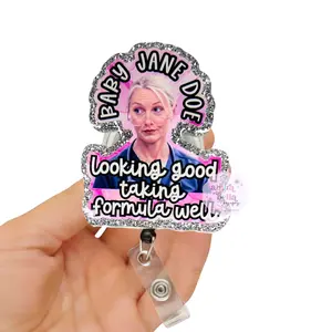 Nurse Dana badge reel – The Pitt TV Series Inspired ID Holder – Cute Nurse Badge Reel – Baby Jane Doe – Retractable Badge Clip