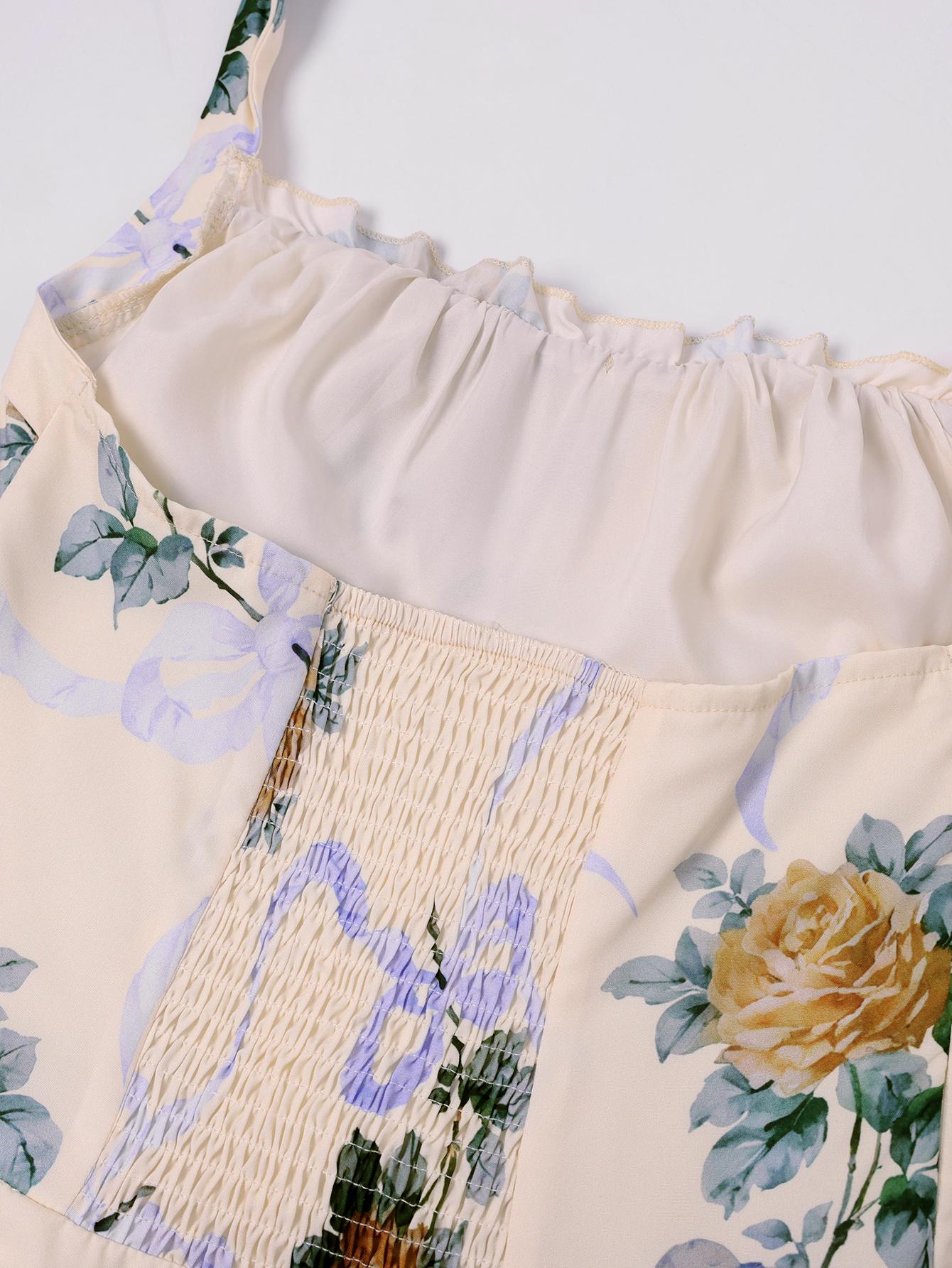 parthea Women's Backless Halter Smocking Tie-Front A-Line Dress - Casual Fabric for Leisure Travel, Summer Vacation parthea Women's Backless Halter Smocking Tie-Front A-Line Dress - Casual Fabric for Leisure Travel, Summer Vacation