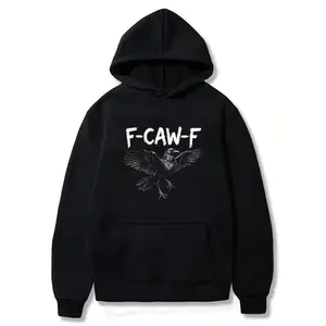 F-Caw-F humorous crow hoodie, black crow moonlight crow hoodie, crow horror darkness, humorous and mischievous crow enthusiast hoodie, hoodie