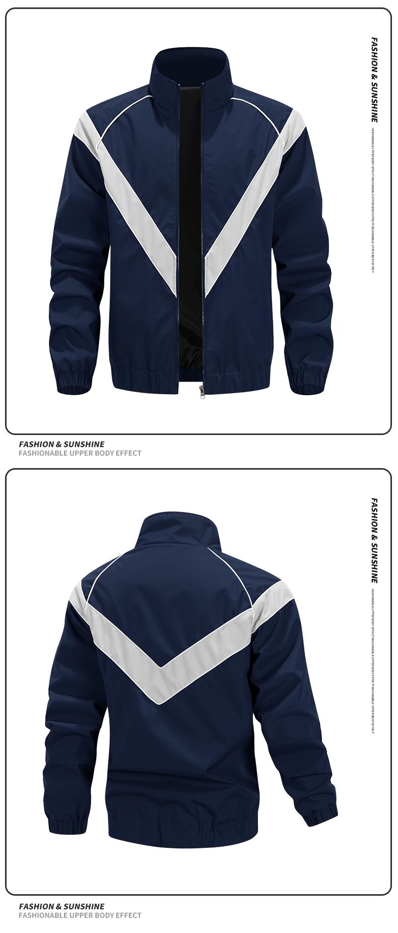 Men's Casual Stand Collar Jacket Features contrasting color trim detailing Windproof and abrasion-resistant surface Ideal for cycling, streetwear, and everyday casual wear Perfect layering piece for outerwear Streetwear apparel Coats Long Sleeve Menswear