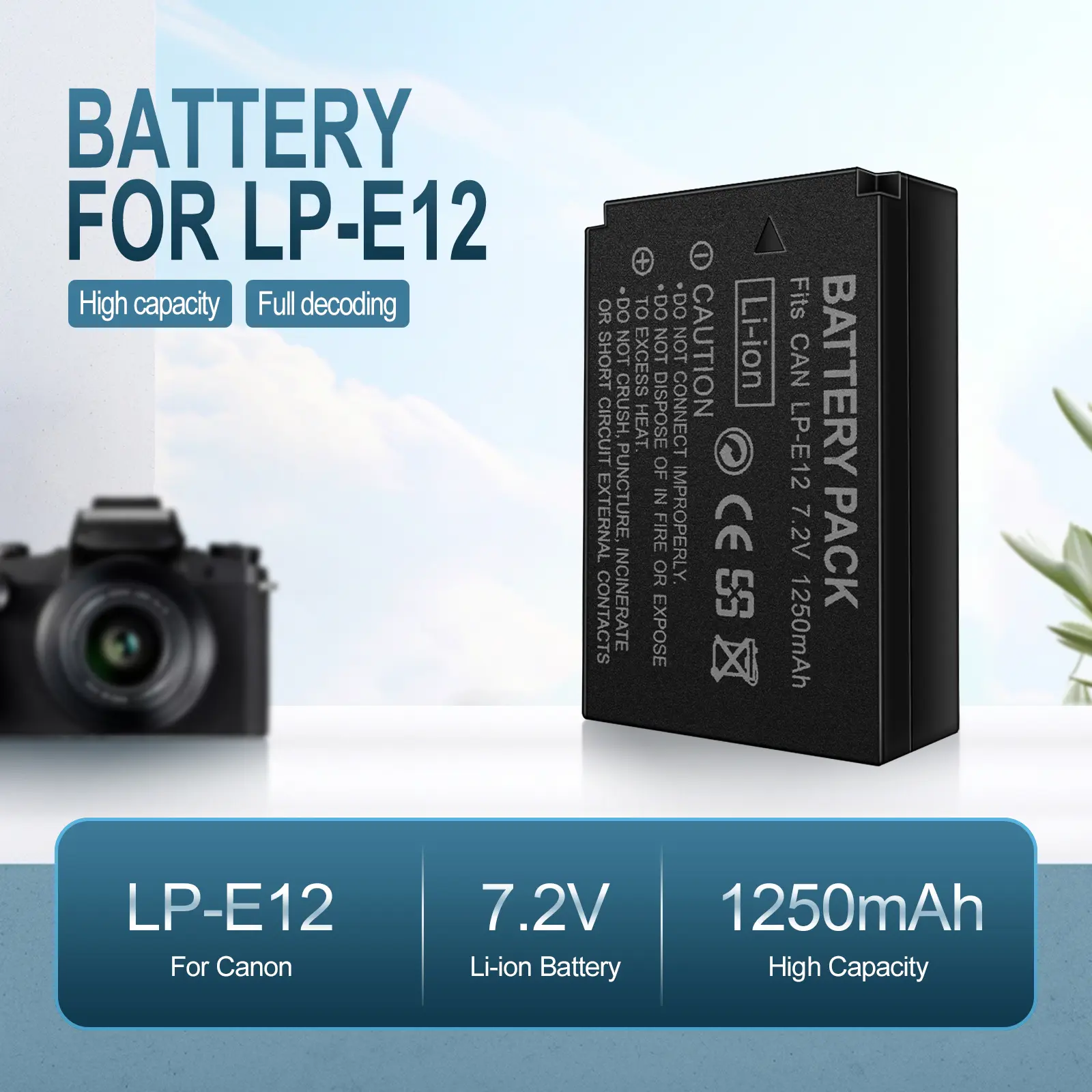 EDEKOY 2 LP-E12 Batteries Compatible with Canon EOS M50, M50 Mark II, M, M2, M10, M100, M200, SX70 HS, Rebel SL1 & G7X Digital Cameras,Vlog kit Photography Equipment Photographic Kit