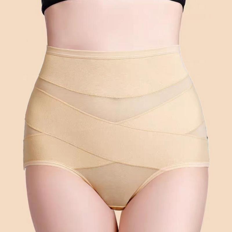 High Waist Shapewear Panties 12 Pack - Tummy Control & Butt Lift Power Net Postpartum Comfortable Breathable Skin Friendly Autumn Winter Women Slimming Body Shaping Basic Christmas Gifts Piece Hip Fabric Lightweight Soft Compression Day Womenswear