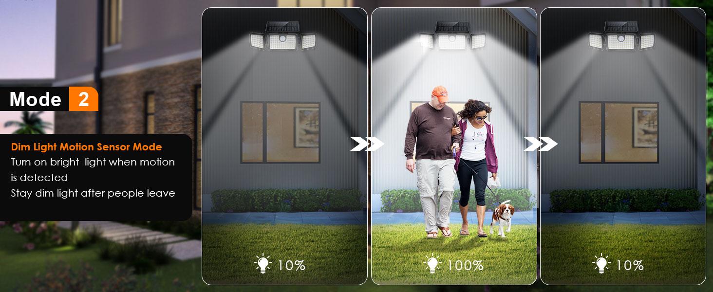 Mihani Solar  Waterproof Lights with 2500LM, 158 LEDs High Brightness, 270° Wide Angle for Yards, Patio, House, Garage