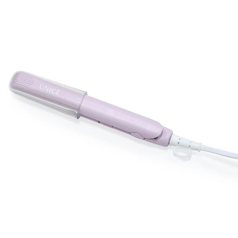 Unice Hair Mini hair straightener and curler, small electric hair styling tool, dual-purpose straightener and curler for bangs and hair straightening, portable curling iron.
