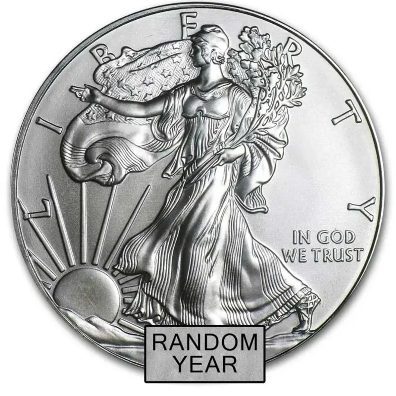 1oz .999 Pure Silver American Silver Eagle Coin, Random Date Collectible Bullion (Jewelry Accessories & Derivatives), Eagle Motif, Collectibles, 1 Ounce