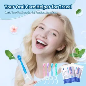 2 Pack 52 pcs, 5 in 1 Toothbrush & Floss & Tongue Scraper & Toothpick Set, 26pcs/pack Soft Bristles Toothbrush Set, Oral Care Tool for Travel, Business Trip, Mouth Hygiene Kit, Toothbrush Head