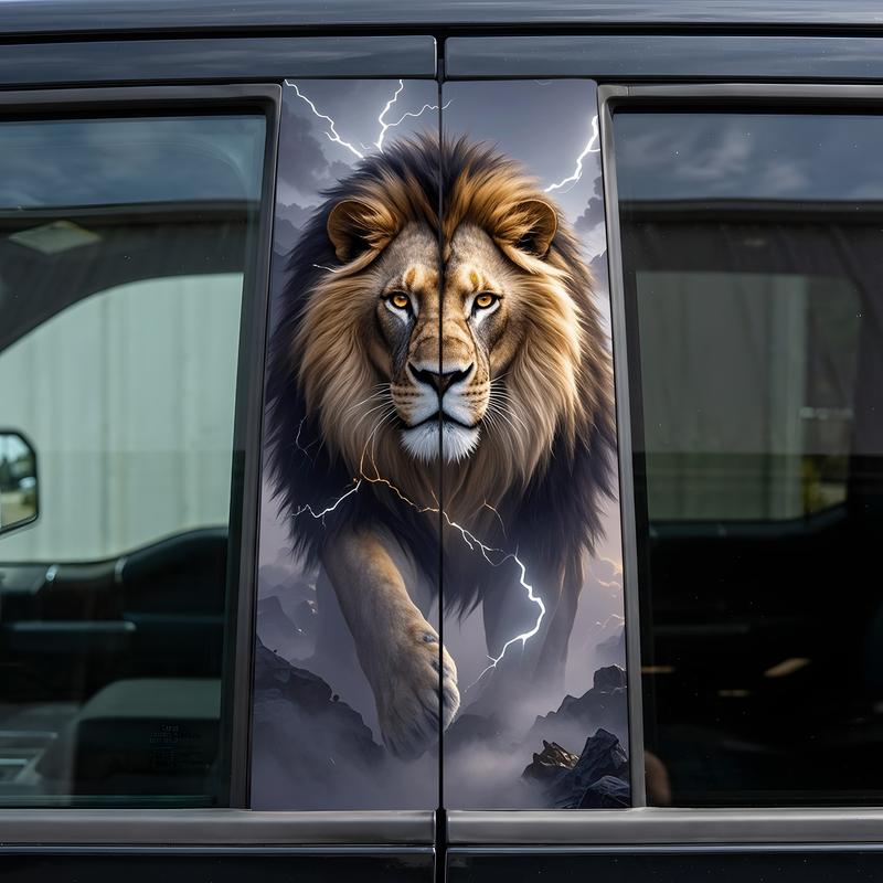 Male Lion Car B-pillar Sticker Vinyl Personalized Creative Waterproof Window Decoration Car Door Trim Sticker Truck Funny Decals