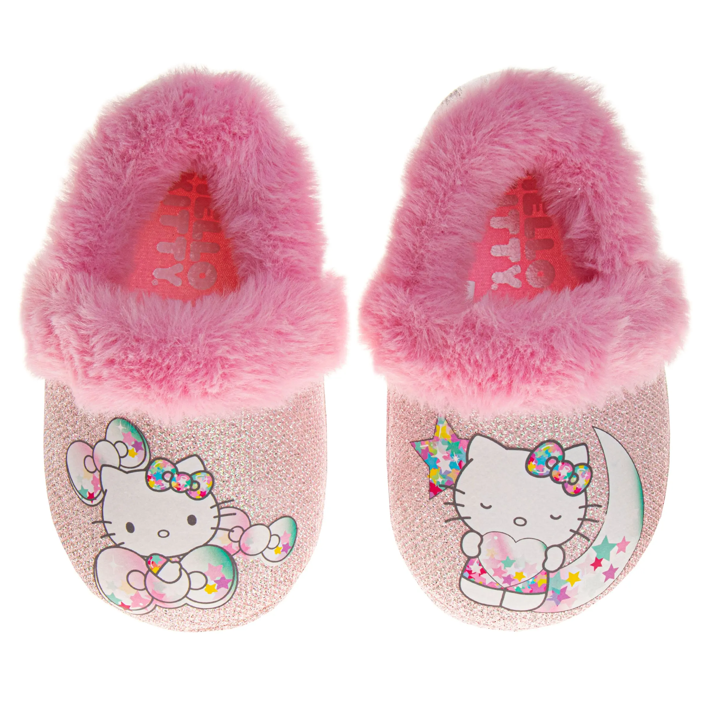 Josmo Hello Kitty My Melody Fuzzy Warm Plush Fur Toddler Girl Shoes - Size 11-12, White Indoor House Slippers