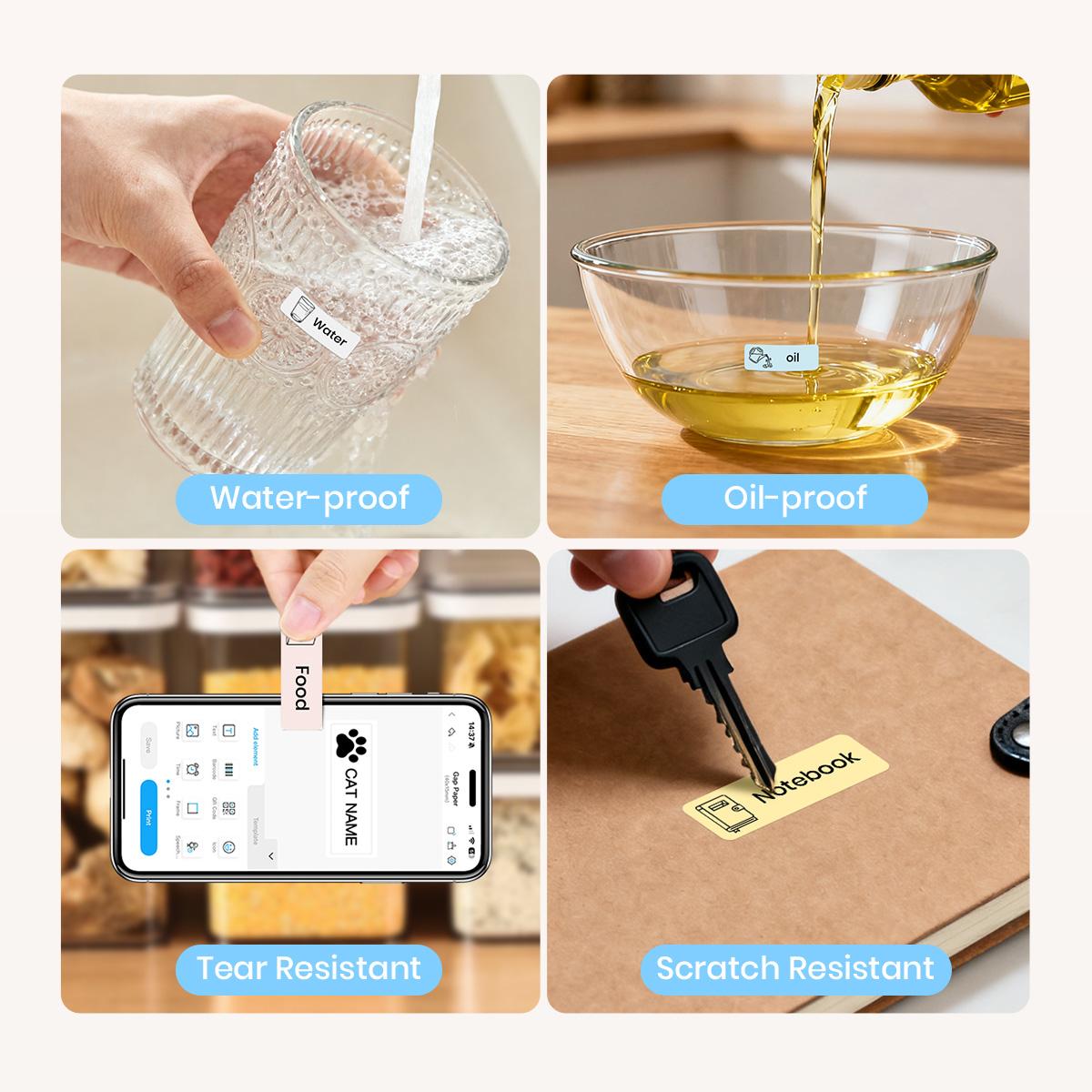 Portable Bluetooth Label Printer, D12 Wireless Handheld Printer with Tape Mini Sticker Maker for Barcodes Storage Office & Home Organization Thermal Printer