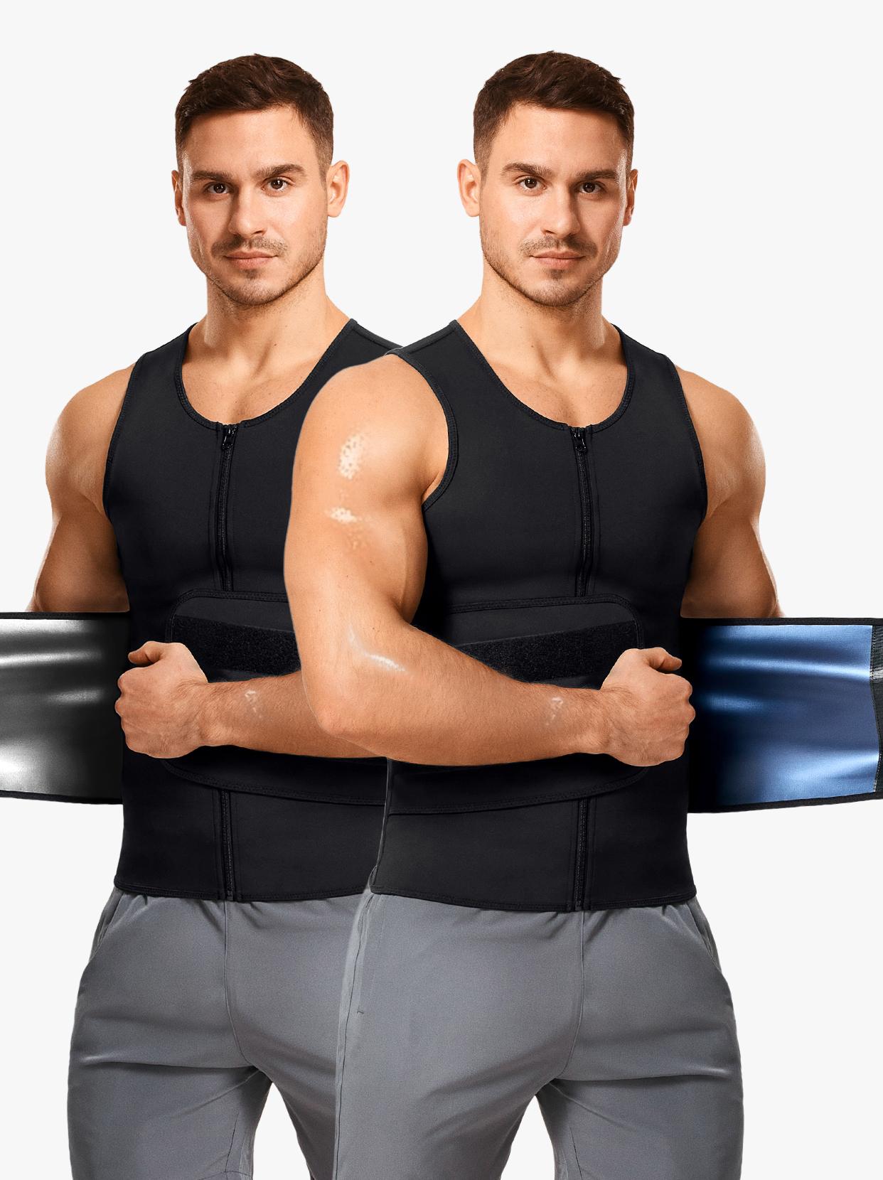 【Nebility】Waist Trainer Sauna Suit for Men Heat-reflecting Sweat Boost Workout Gym Compression Tank Top Activewear SpringStatements