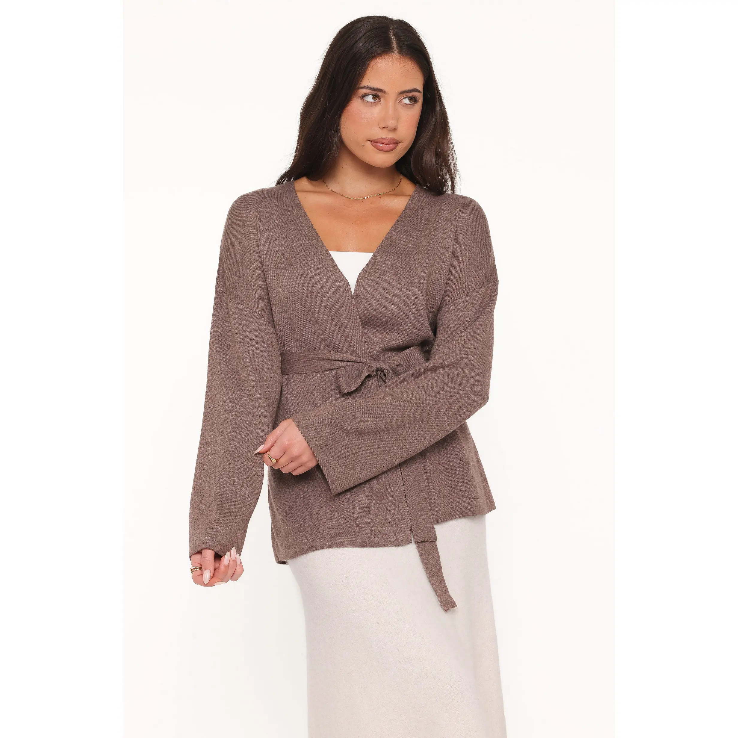 Mallory Wrap Cardigan - Brown