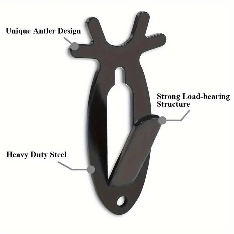 6pcs European Deer Antler Style Mount Skull Wall Hanger,Hook Deer Antelope Antler Mount Bracket Organiser,6pcs Black Utility Hooks #springtok