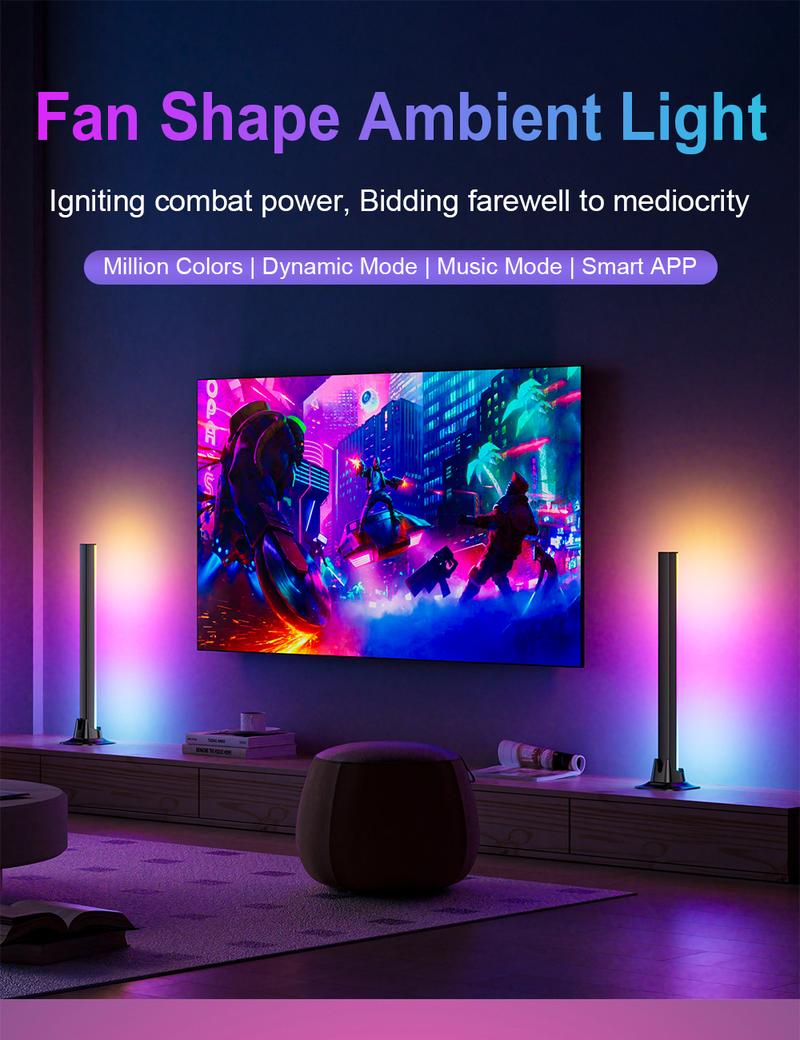 Valentine's Day RGB Smart LED Bar Light, App & Remote Control Ambient Desktop Lamp, USB Powered Music Sync Mood Lighting for Gaming Setup, Bedroom & Romantic Desk Decor