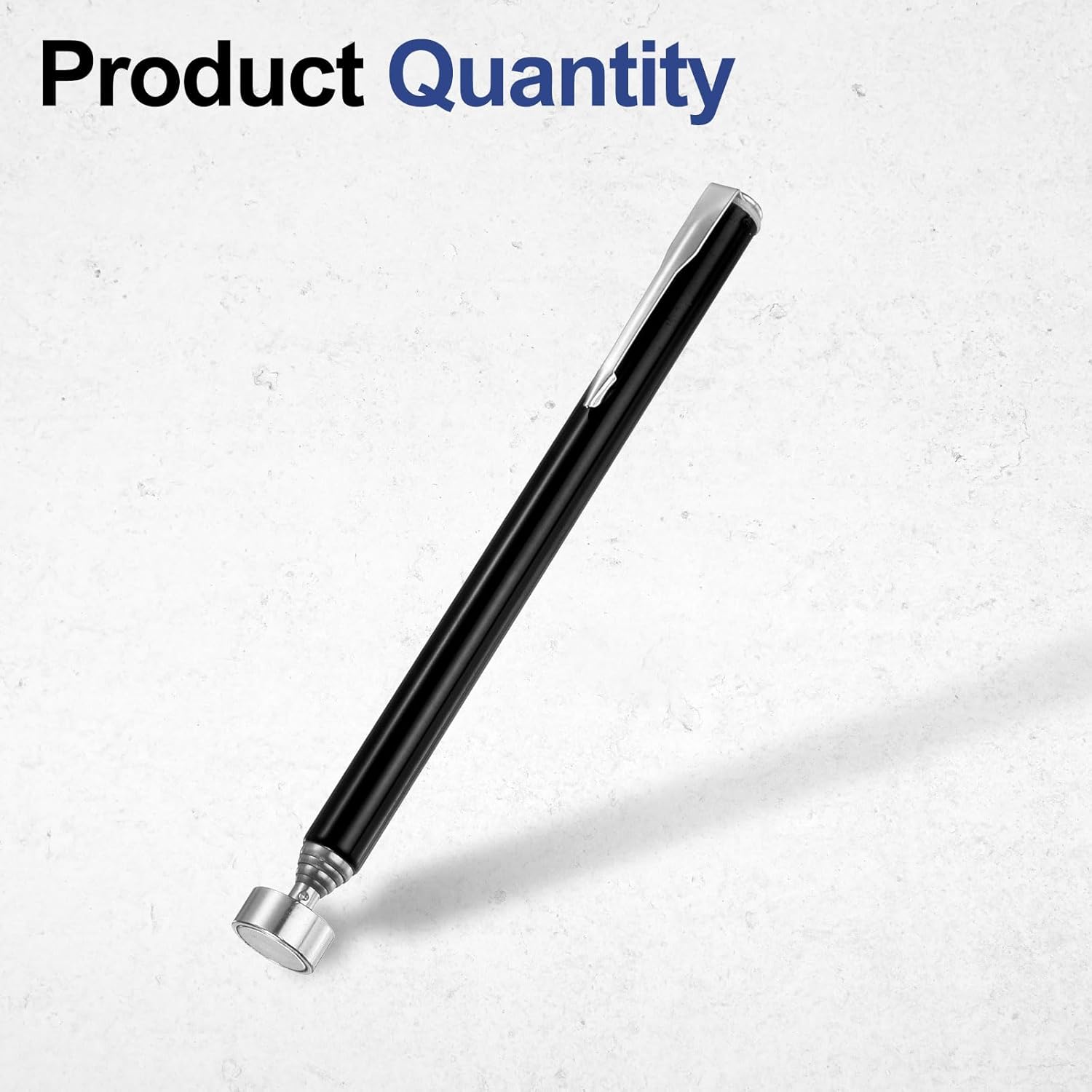 Votrek Telescoping Magnetic Pickup Tool 5LB Stainless Steel 5.3" to 24" Extendable Magnet Retrieval Stick with Pocket Clip for Car Industry Garage Office, Black
