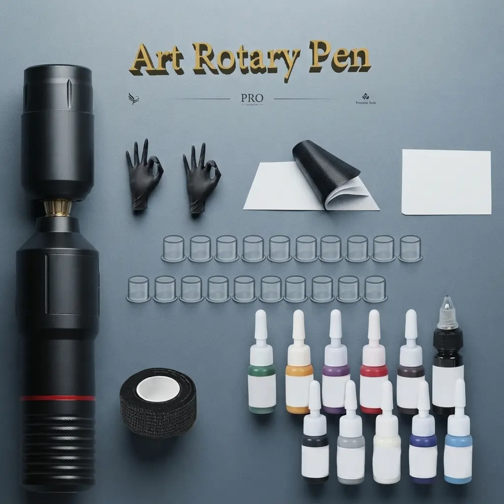 Wireless Rotary Art Pen Practice Kit - The Essentials Set with 10 Fluid Tips, Metal Parts, Beginner-Friendly Specialty Power Tool, Gift Ideas for Boyfriend (Birthday, Christmas)